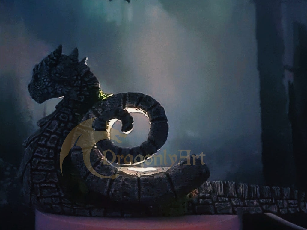 Hand-Sculpted Stone Dragon Light Sculpture: USB Powered LED