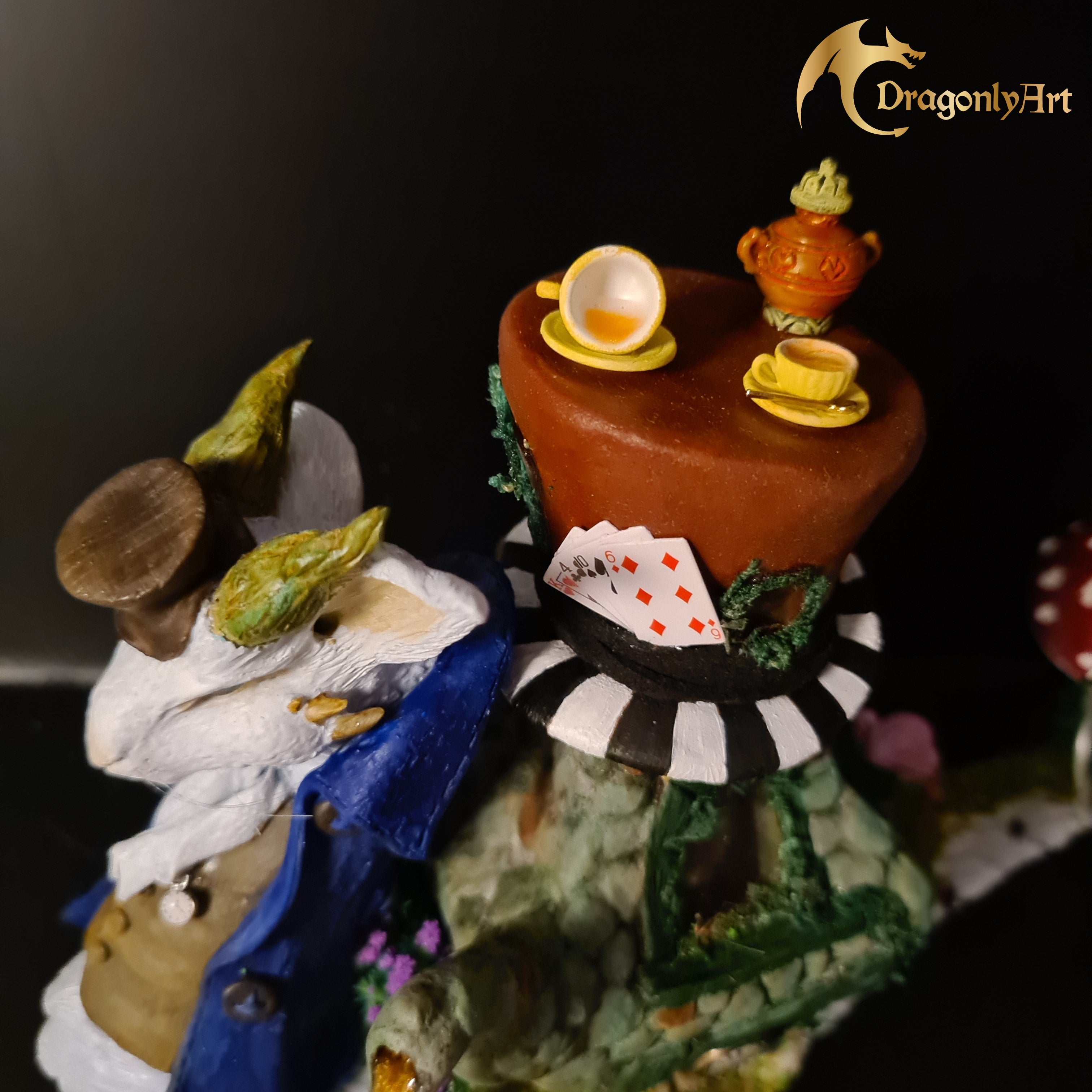 Alice-Inspired Snagon Sculpture | Dragon Snail Hybrid | Handmade Polymer Clay Fantasy Creature | Whimsical Art Figurine
