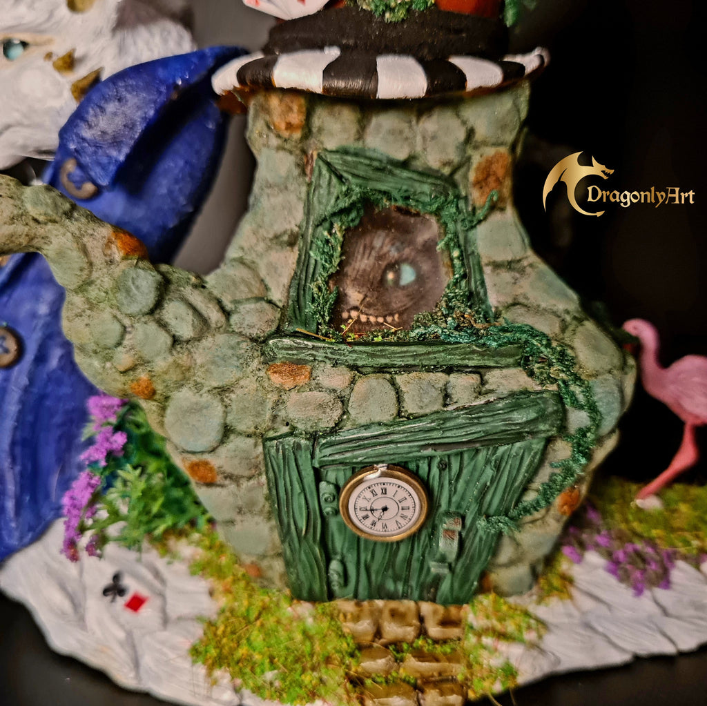Alice-Inspired Snagon Sculpture | Dragon Snail Hybrid | Handmade Polymer Clay Fantasy Creature | Whimsical Art Figurine