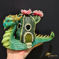 Cactus Snagon with Light – OOAK Handmade Snail Dragon Sculpture