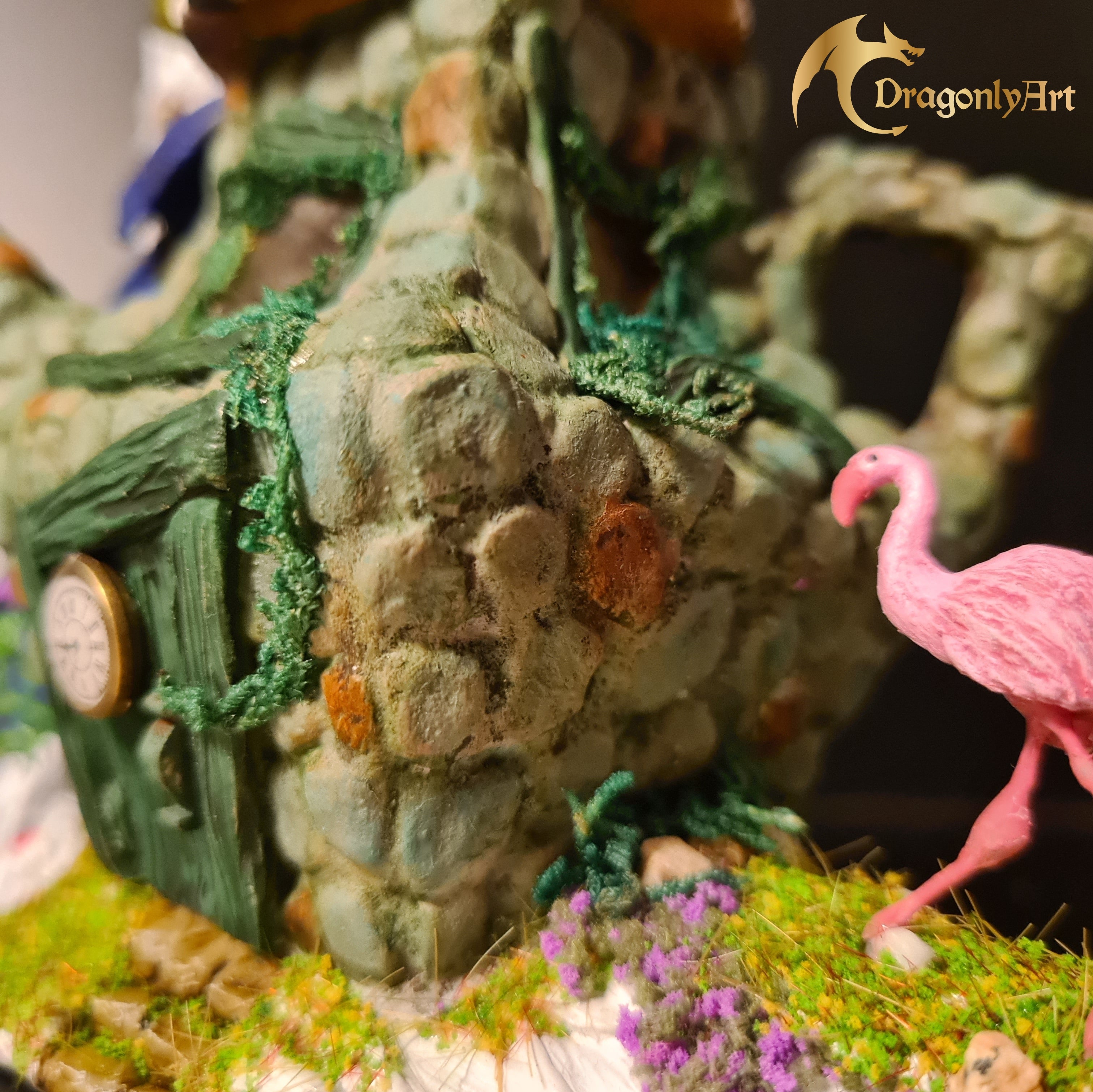 Alice-Inspired Snagon Sculpture | Dragon Snail Hybrid | Handmade Polymer Clay Fantasy Creature | Whimsical Art Figurine