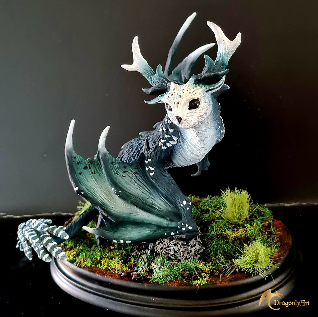 Owl Dragon Sculpture – One of a Kind, Hand Sculpted & Hand Painted