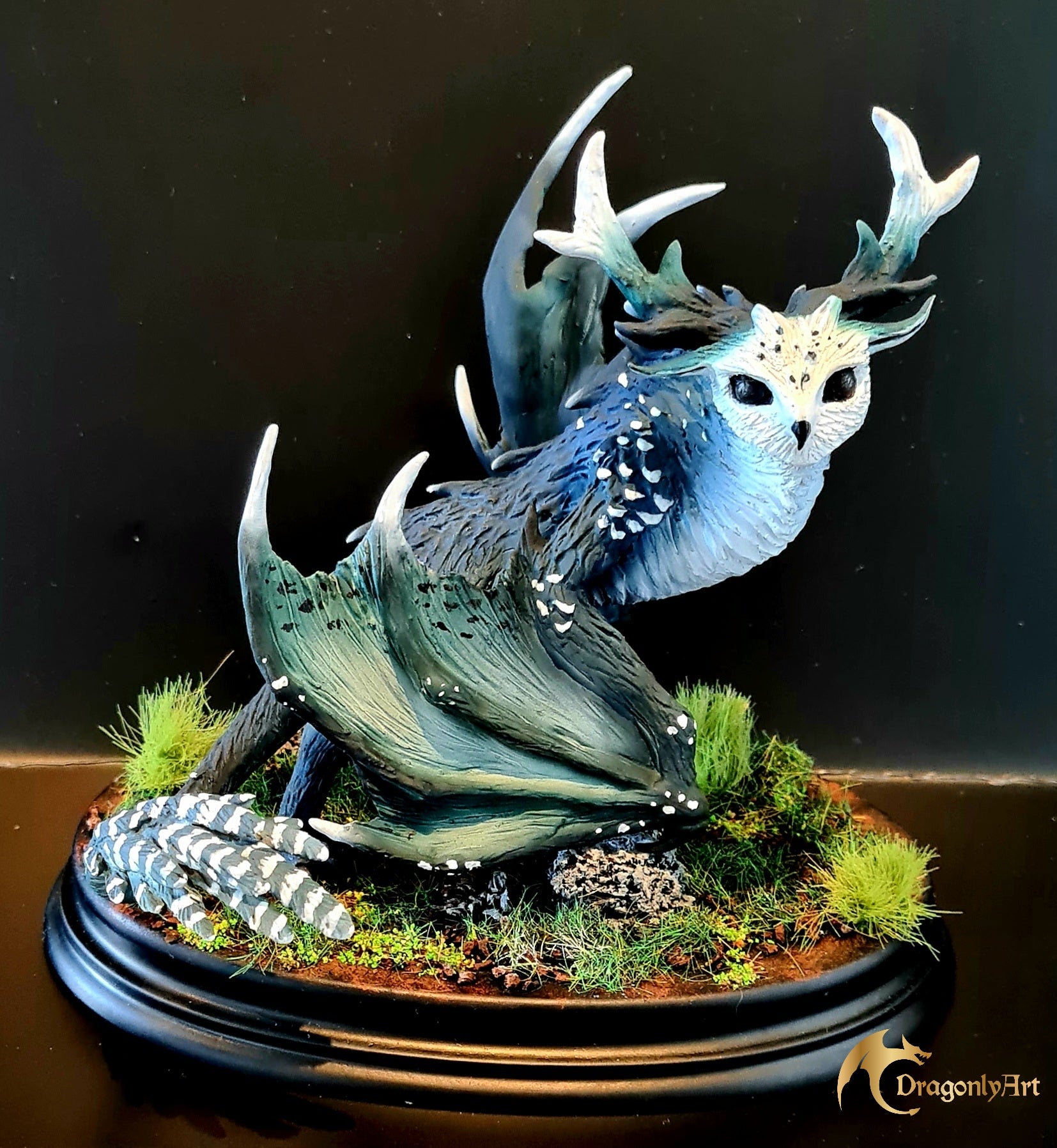Owl Dragon Sculpture – One of a Kind, Hand Sculpted & Hand Painted