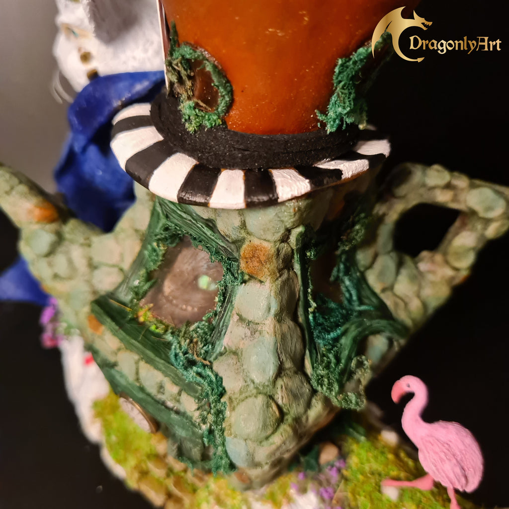 Alice-Inspired Snagon Sculpture | Dragon Snail Hybrid | Handmade Polymer Clay Fantasy Creature | Whimsical Art Figurine