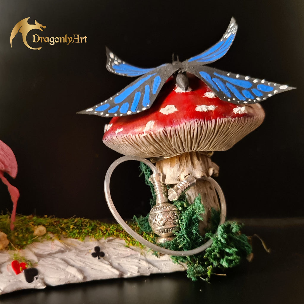 Alice-Inspired Snagon Sculpture | Dragon Snail Hybrid | Handmade Polymer Clay Fantasy Creature | Whimsical Art Figurine