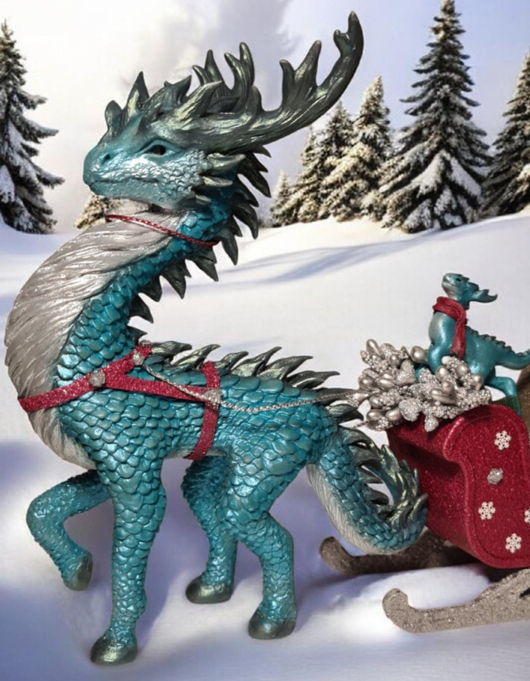Reingon – Fantasy Christmas Dragon Sculpture