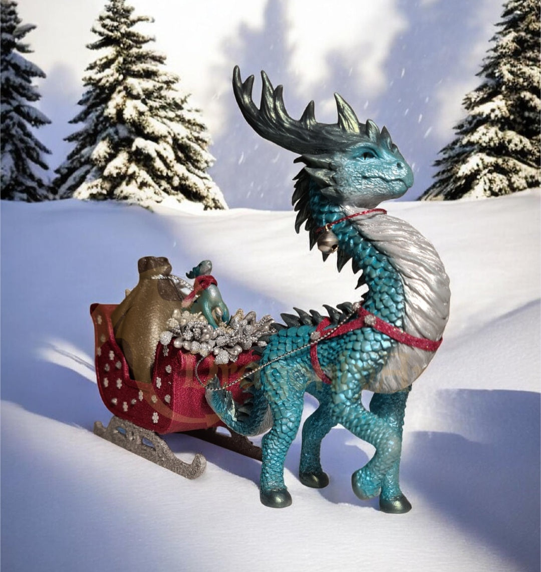 Reingon – Fantasy Christmas Dragon Sculpture