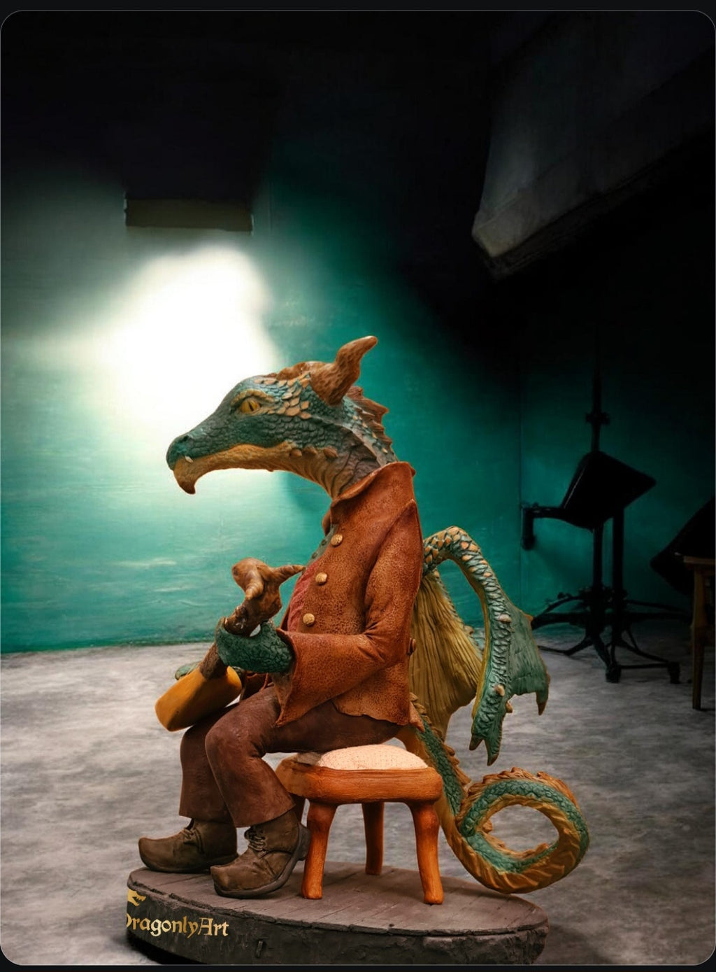 Dragon Bard – Original Hand-Sculpted Polymer Clay Figurine