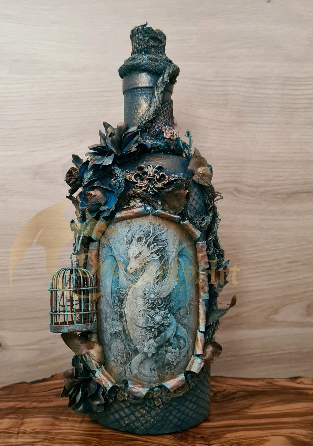 Dragon Guardian – Original Handmade Mixed-Media Art