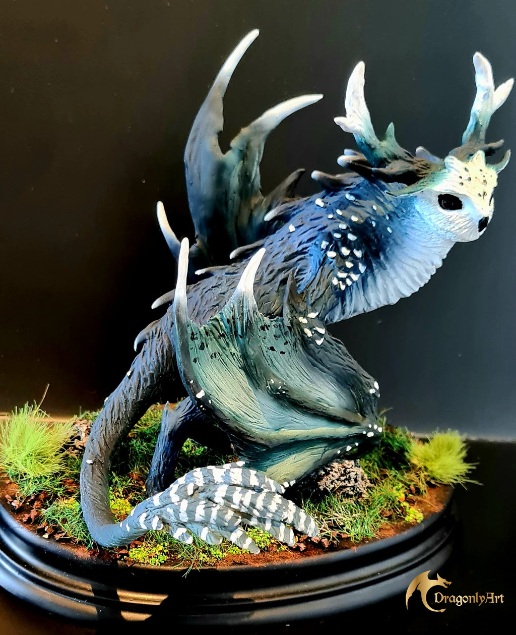 Owl Dragon Sculpture – One of a Kind, Hand Sculpted & Hand Painted